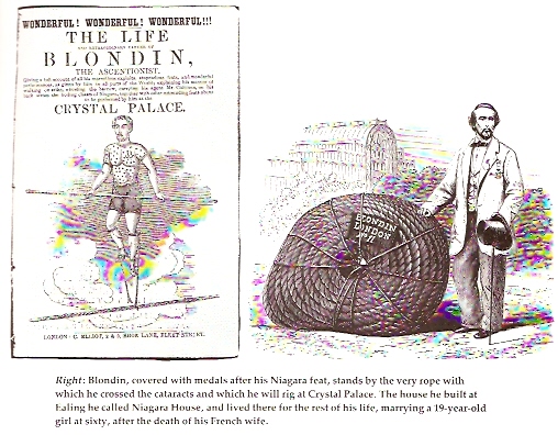 Blondin and the rope he used at Niagara Falls