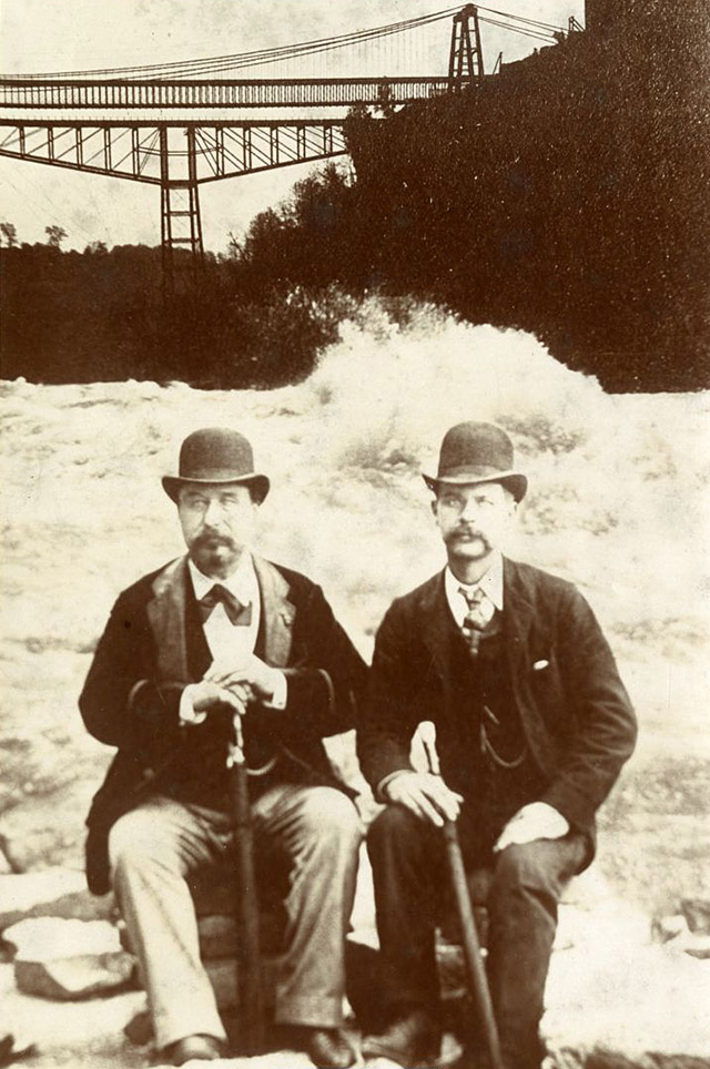 Blondin with his son, Henry Coleman