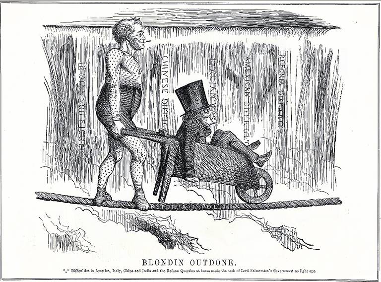 Cartoon, 1869. Lord Palmerston. Punch, the London Charivari