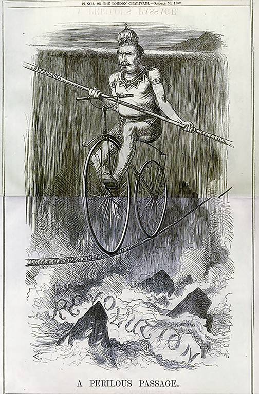 Napoleon III depicted as Blondin. Punch (30 October 1869)