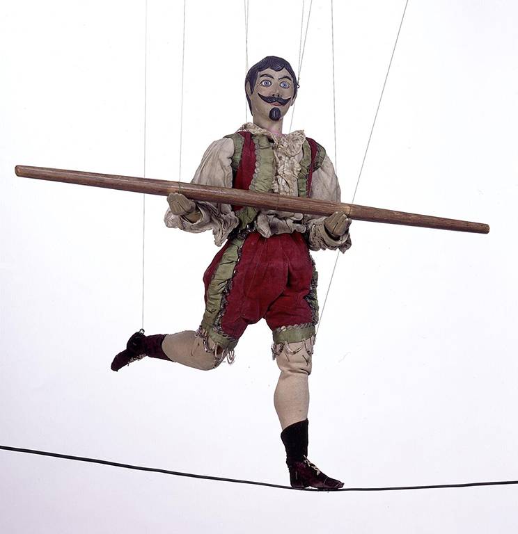 Marionette tightrope walker, probably Blondin, c.1870–1890