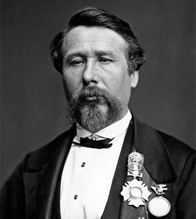 Studio portrait of Blondin wearing decorations