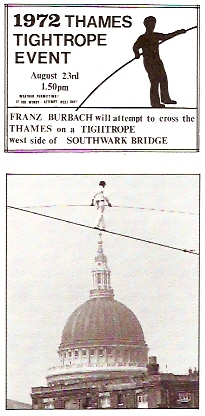 Franz Burbach crossing the Thames, 1972